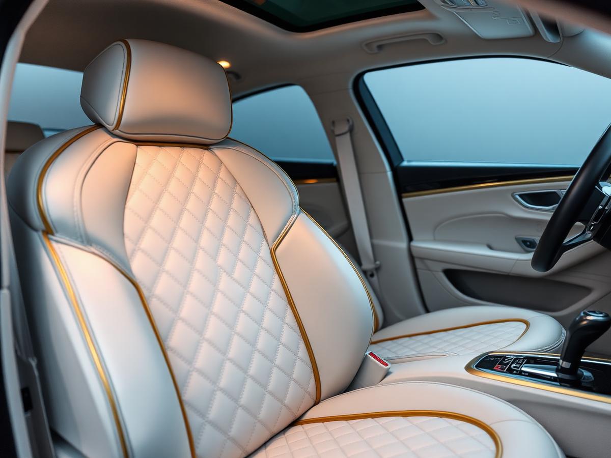 Seat Lining RG 004 — Ivory Champagne