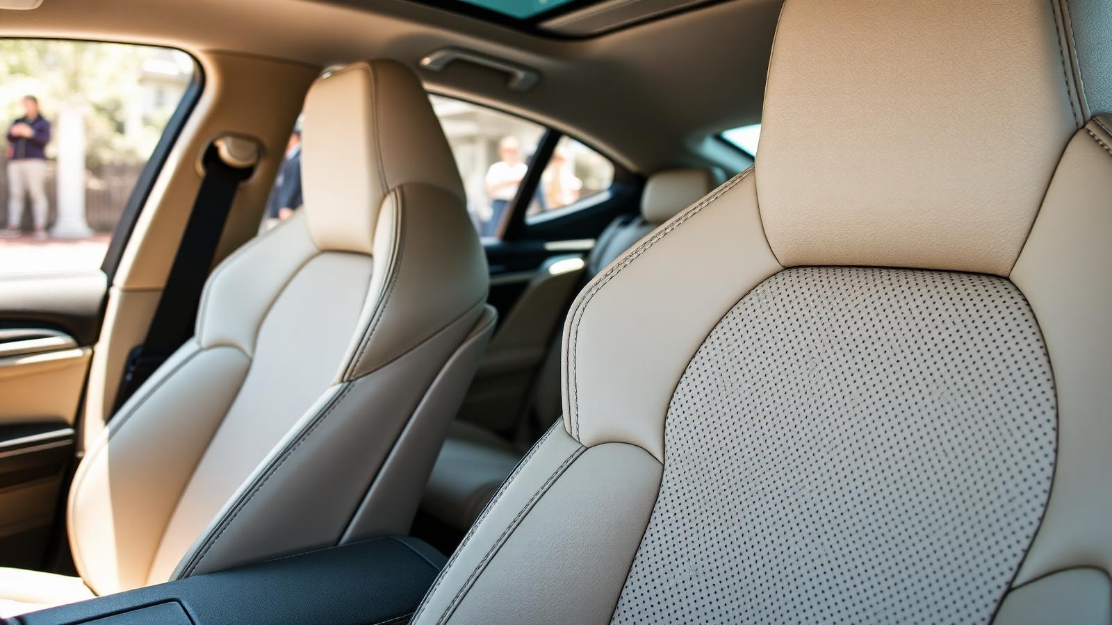 Premium black leather car seats