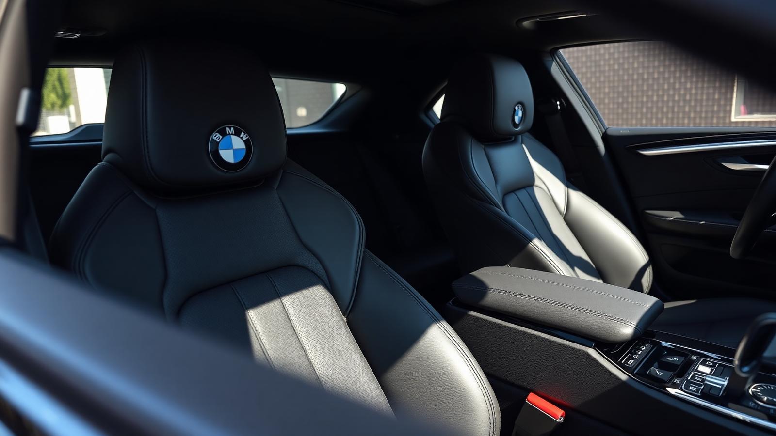 Tan leather car interior